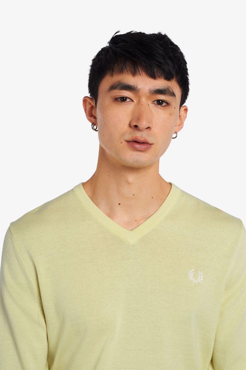 Green Fred Perry Classic V-Neck Jumper Men's Knitwear | PH 1295XYUF